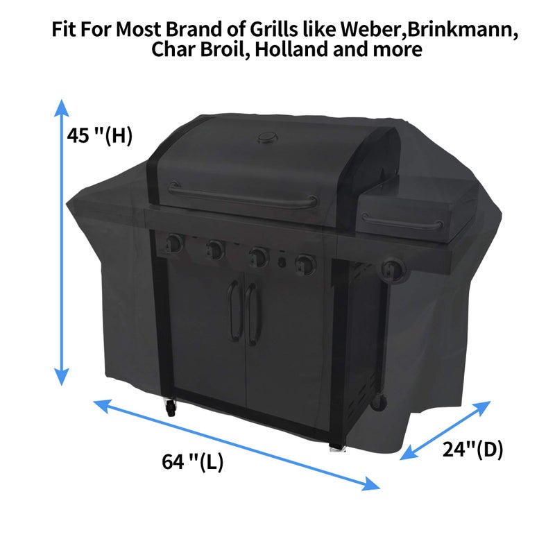 NEXCOVER 64 Inch Grill Cover - 600D Heavy Duty Waterproof and Weather Resistant BBQ Cover for Weber, Char Broil, Nexgrill, Brinkmann, Holland - Fade Resistant, Black - Image 2